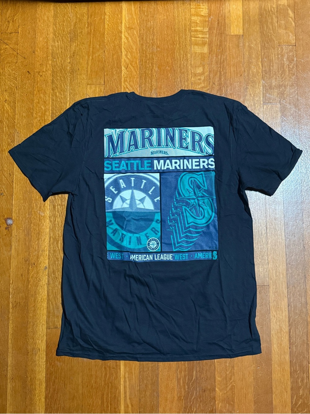 Seattle Mariners Men's Black Graphic T-Shirt Size Large